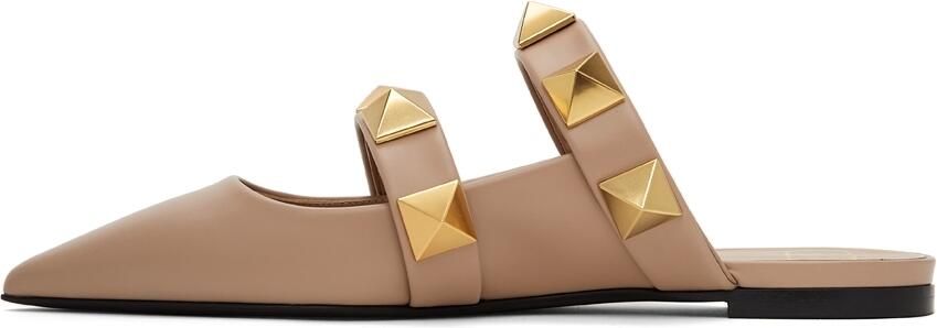 Valentino Garavani Pink Roman Stud Slippers - Picture 4