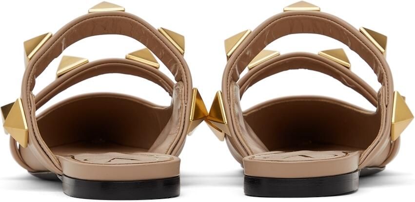 Valentino Garavani Pink Roman Stud Slippers - Picture 2