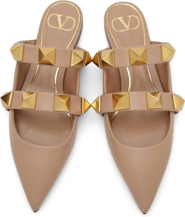 Valentino Garavani Pink Roman Stud Slippers