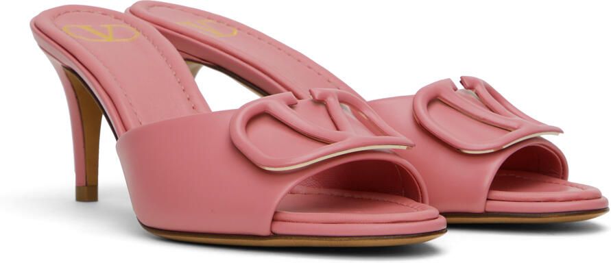 Valentino Garavani Pink VLogo Heeled Sandals - Picture 2