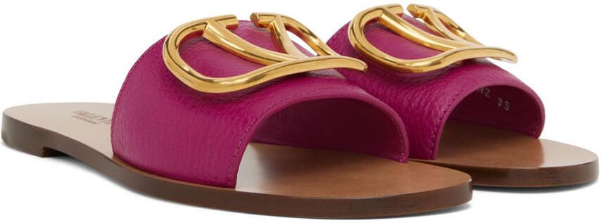 Valentino Garavani Pink Vlogo Slides - Picture 2