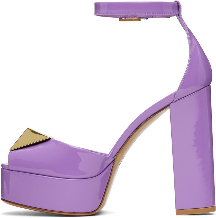 Valentino Garavani Purple One Stud Platform Sandals