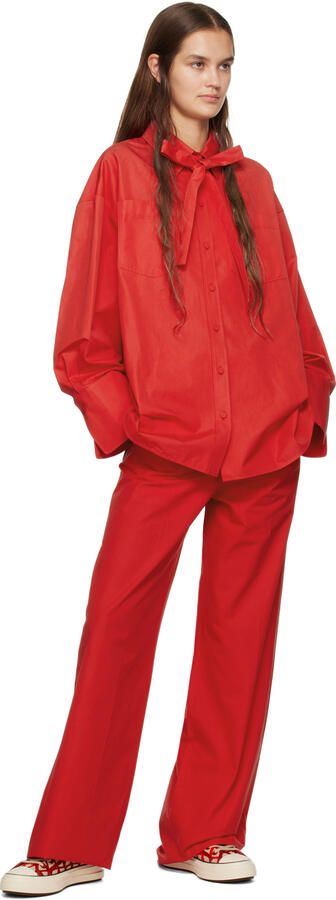 Valentino Garavani Red & Beige Iconographe Totaloop Sneakers - Picture 4