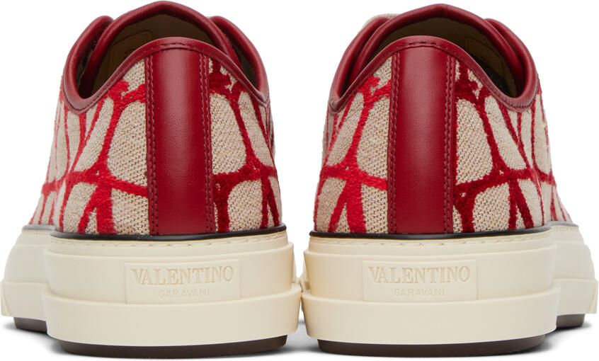 Valentino Garavani Red & Beige Totaloop Sneakers