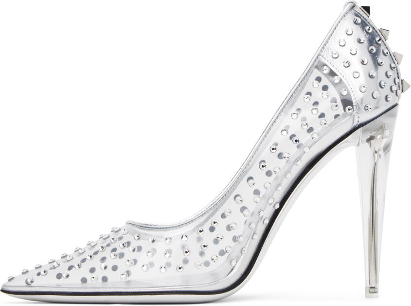 Valentino Garavani Silver Rockstud Heels - Picture 3