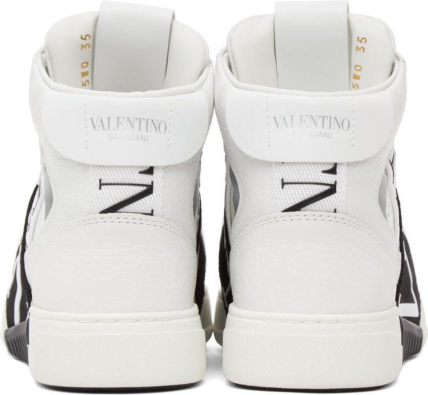 Valentino Garavani White & Black 'VL7N' Mid-Top Sneakers