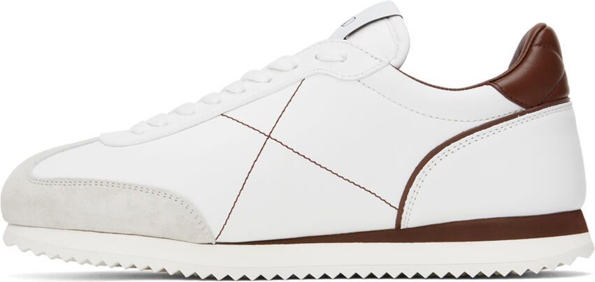 Valentino Garavani White & Brown Stud Around Sneakers - Picture 3