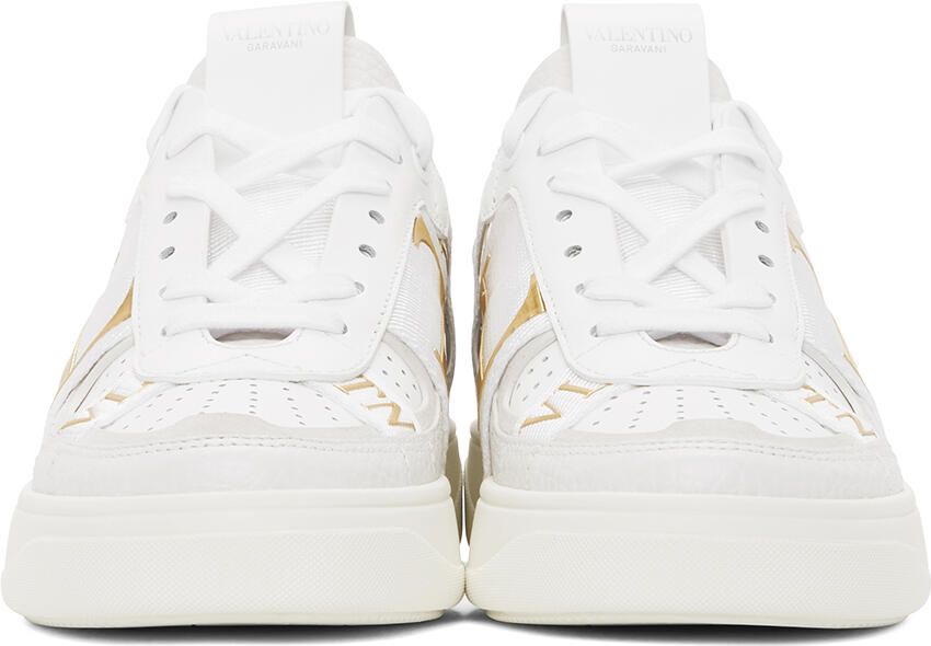 Valentino Garavani White & Gold 'VL7N' Sneakers - Picture 3