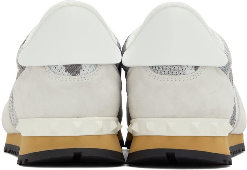 Valentino Garavani White & Gray Rockrunner Sneakers