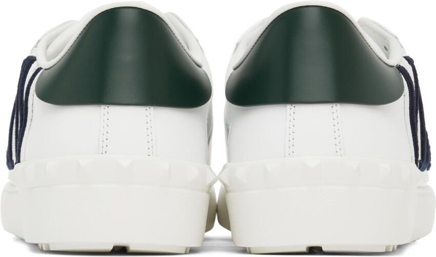 Valentino Garavani White & Green VLTN Low-Top Sneakers