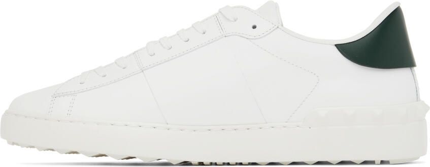Valentino Garavani White & Green VLTN Low-Top Sneakers - Picture 3