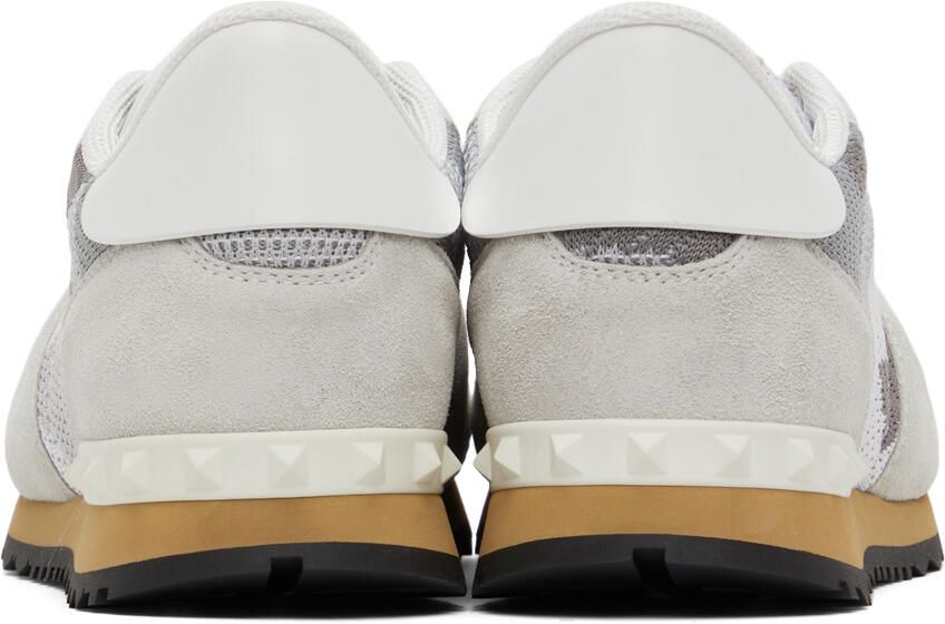 Valentino Garavani White & Grey Camouflage Rockrunner Sneakers - Picture 2