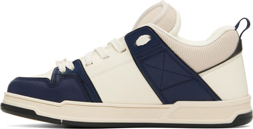 Valentino Garavani White & Navy Open Skate Sneakers - Picture 3