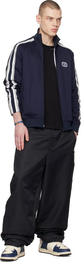 Valentino Garavani White & Navy Open Skate Sneakers - Picture 4