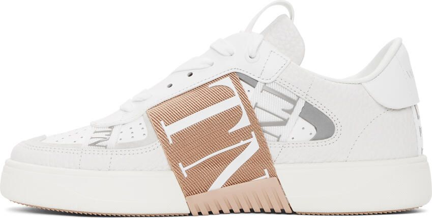 Valentino Garavani White & Pink 'VL7N' Sneakers - Picture 4