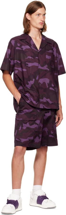 Valentino Garavani White & Purple Open Skate Sneakers - Picture 4