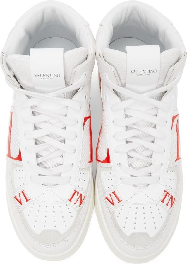 Valentino Garavani White & Red 'VL7N' High-Top Sneakers - Picture 3