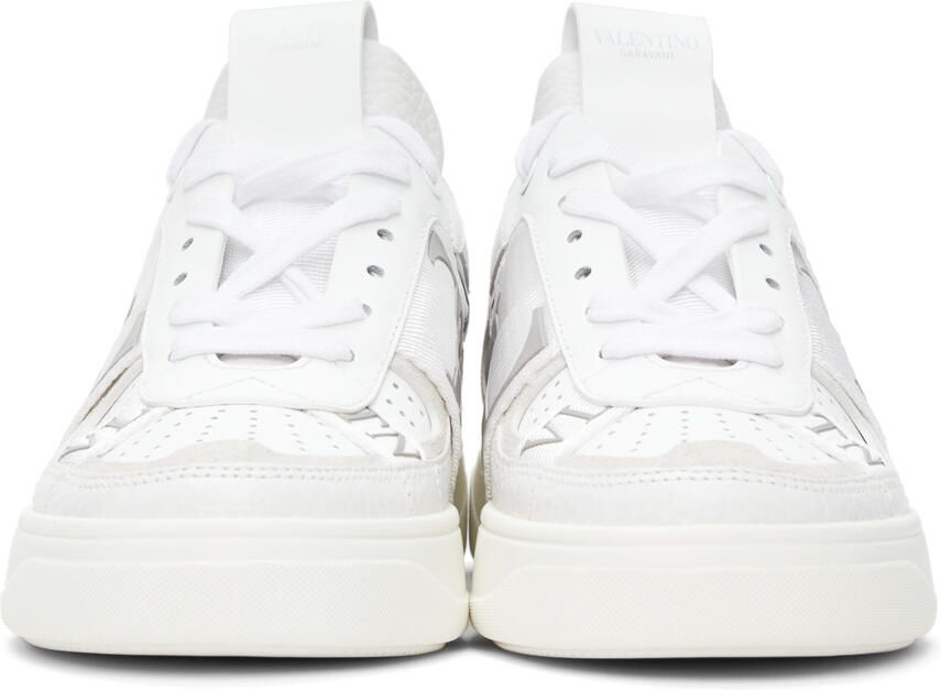 Valentino Garavani White & Silver 'VL7N' Low-Top Sneakers - Picture 3