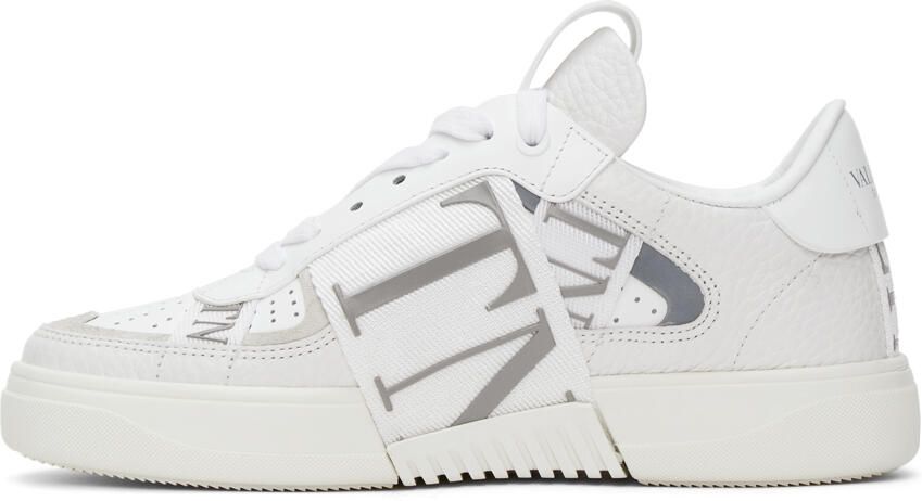 Valentino Garavani White & Silver 'VL7N' Low-Top Sneakers - Picture 4