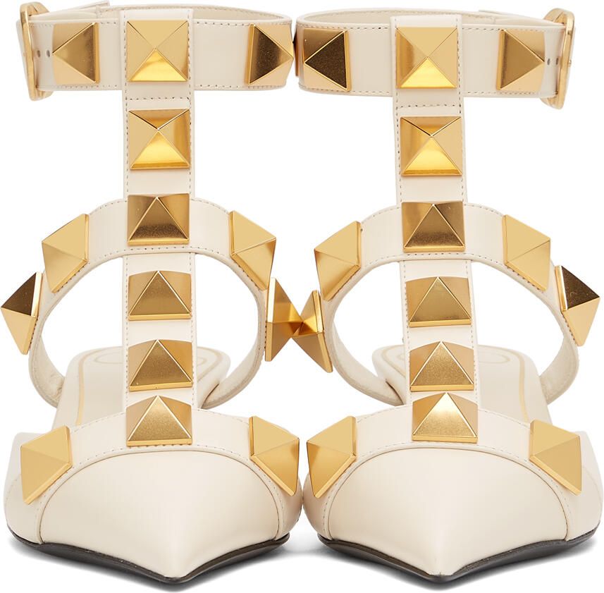 Valentino Garavani White Medium Roman Stud Heels