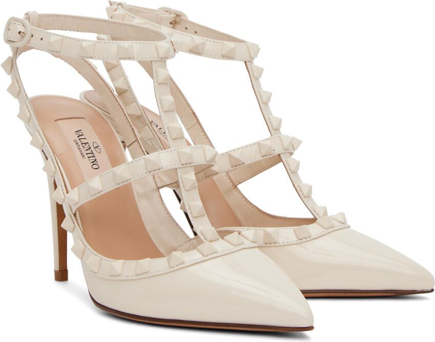 Valentino Garavani White Rockstud Heels - Picture 2