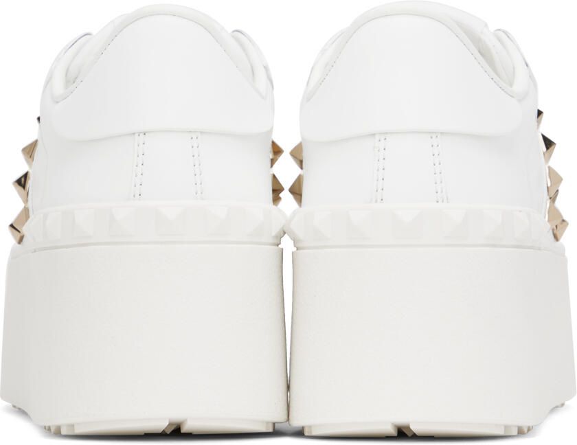 Valentino Garavani White Rockstud Untitled Flatform Sneakers