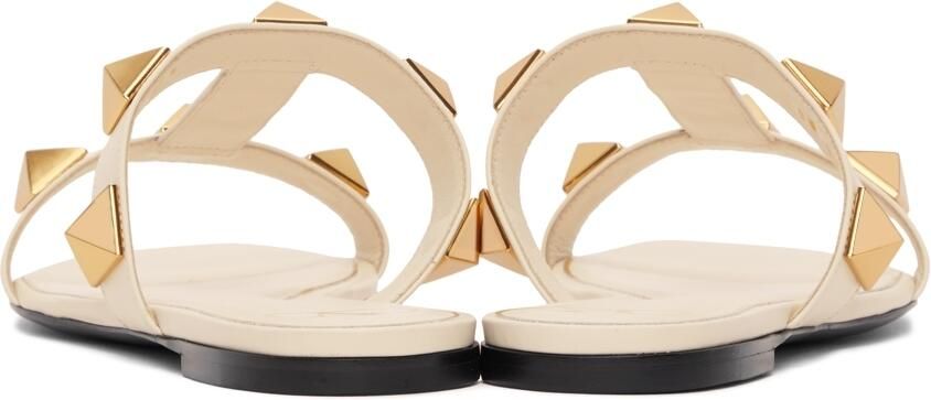 Valentino Garavani White Roman Stud Slides - Picture 3