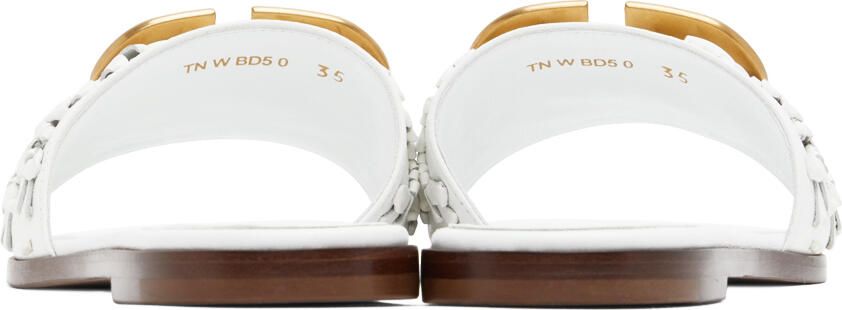 Valentino Garavani White VLogo Signature Flat Sandals