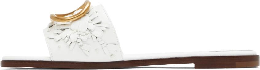 Valentino Garavani White VLogo Signature Flat Sandals - Picture 4