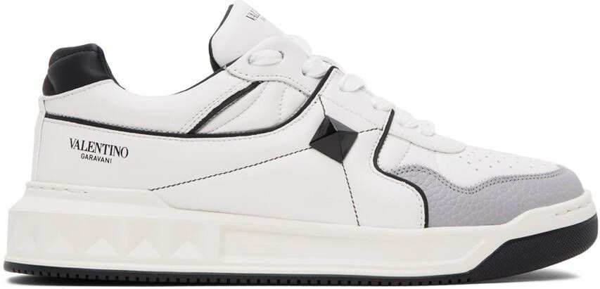 Valentino Garavani White & Black One Stud Sneakers