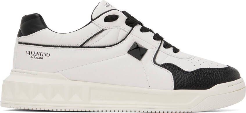 Valentino Garavani White & Black One Stud Sneakers