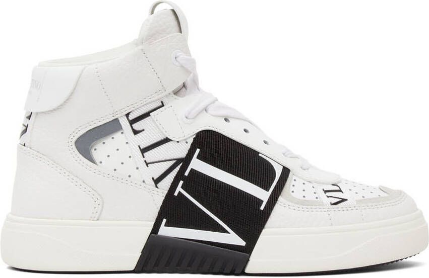 Valentino Garavani White & Black 'VL7N' Mid-Top Sneakers - Picture 5