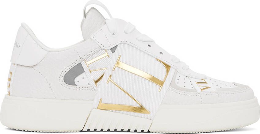 Valentino Garavani White & Gold 'VL7N' Sneakers - Picture 5