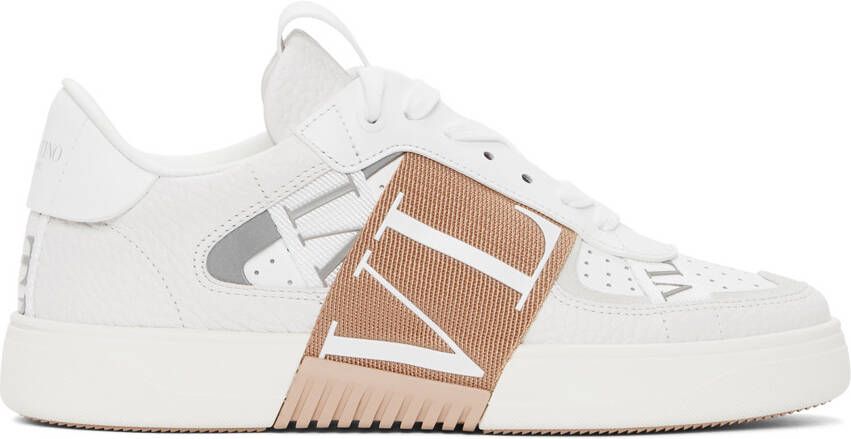 Valentino Garavani White & Pink 'VL7N' Sneakers - Picture 5