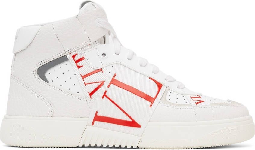 Valentino Garavani White & Red 'VL7N' High-Top Sneakers - Picture 5