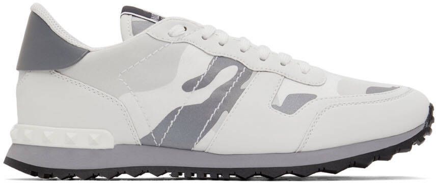 Valentino Garavani White Camo Rockrunner Sneakers - Picture 5