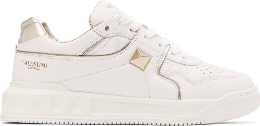 Valentino Garavani White One Stud Low-Top Sneakers - Picture 2
