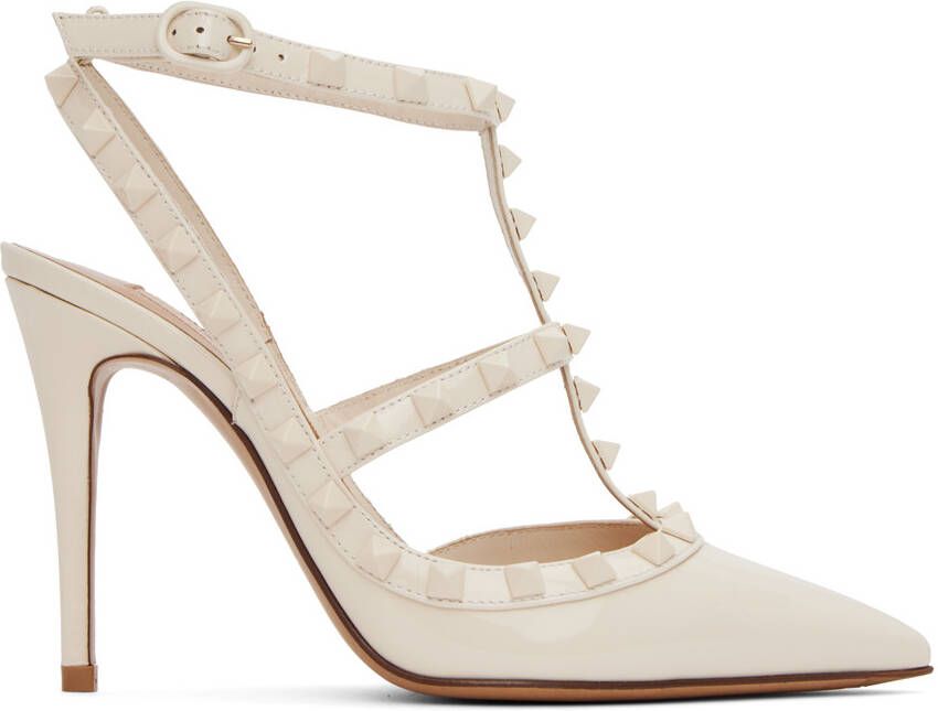 Valentino Garavani White Rockstud Heels - Picture 5