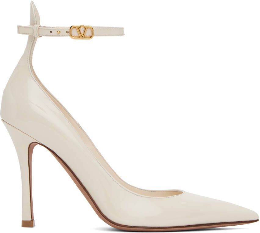 Valentino Garavani White Tan-Go Heels - Picture 5