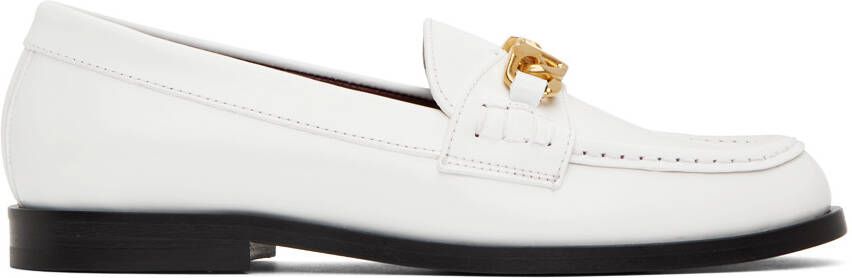 Valentino Garavani White VLogo Chain Loafers - Picture 5