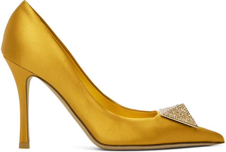 Valentino Garavani Yellow One Stud 100 Heels