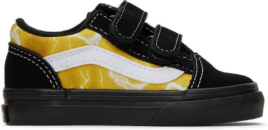 Vans Baby Black & Yellow Old Skool V Sneakers - Picture 4