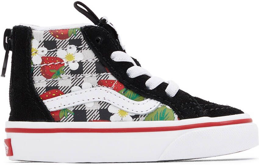 Vans Baby Black Strawberry Gingham Sk8-Hi Zip Sneakers