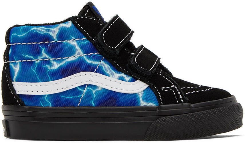 Vans Baby Blue & Black Sk8-Mid Reissu Sneakers - Picture 4