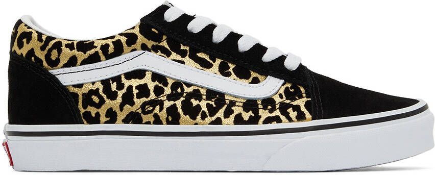 Vans Kids Black & Gold Leopard Old Skool Big Kids Sneakers - Picture 5