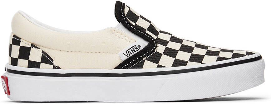 Vans Kids Black & Off-White Classic Slip-On Little Kids Sneakers - Picture 4