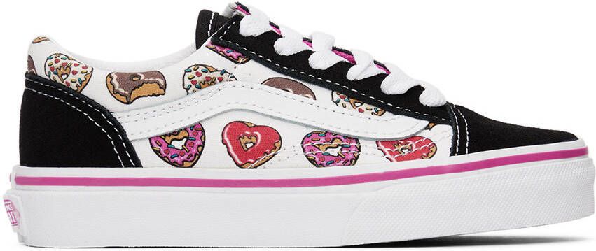 Vans Kids Black & White Old Skool Little Kids Sneakers - Picture 4