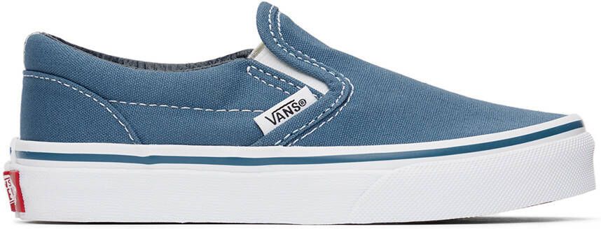 Vans Kids Blue Classic Slip-On Little Kids Sneakers - Picture 4