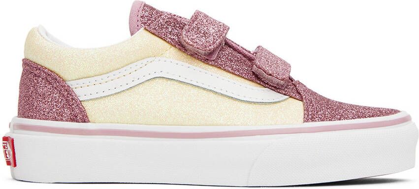 Vans Kids Pink & Off-White Old Skool V Little Kids Sneakers - Picture 5