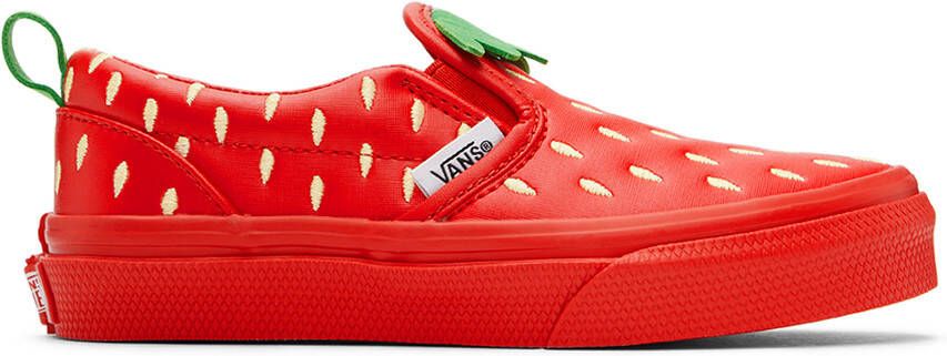 Vans Kids Red Classic Slip-On Berry Little Kids Sneakers - Picture 4